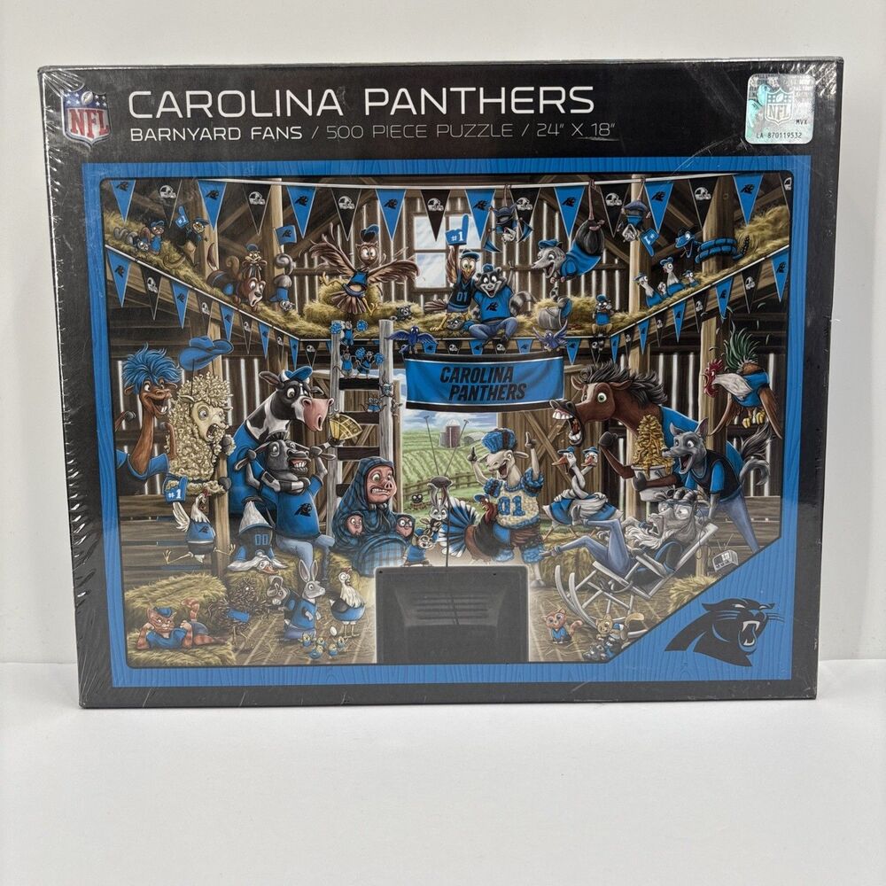 NFL Carolina Panthers Barnyard Fans 500 Piece Jigsaw Puzzle New Sealed YouTheFan